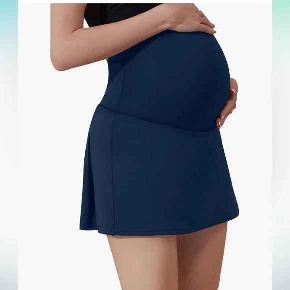 MAACIE Maternity Navy Blue Tennis Skirt - Picture 3 of 10